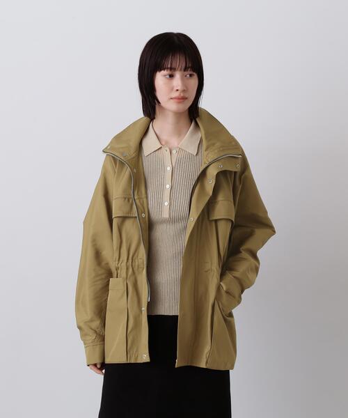 YLEVE(イレーヴ)の「YLEVE / HIGH COUNT DOUBLE TWILL POLYESTER BLOUSON(ブルゾン・レディース・カーキ/ブラック・1/0)」の2枚目の写真