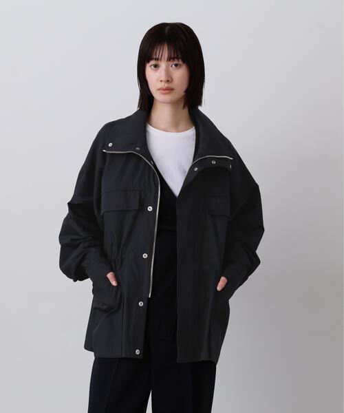 YLEVE(イレーヴ)の「YLEVE / HIGH COUNT DOUBLE TWILL POLYESTER BLOUSON(ブルゾン・レディース・カーキ/ブラック・1/0)」の1枚目の写真