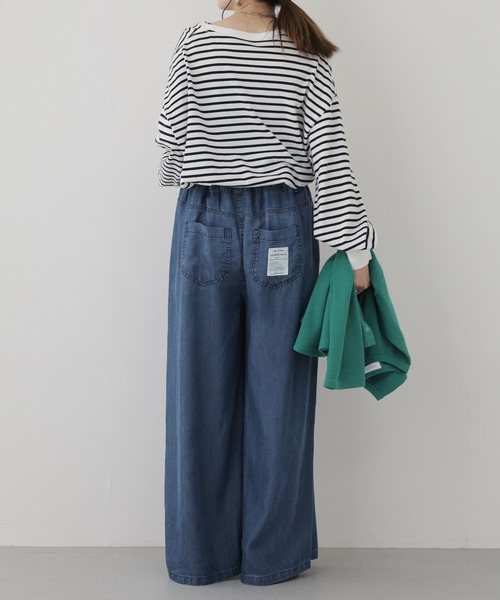 EGLANTINE(エグランティーヌ)の「EGLANTINE セルロースダンガリーパンツ(デニムパンツ・レディース・ブルー/インディゴブルー・38)」の5枚目の写真