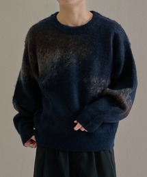 ブラッシュドアブストラクトルーズニット