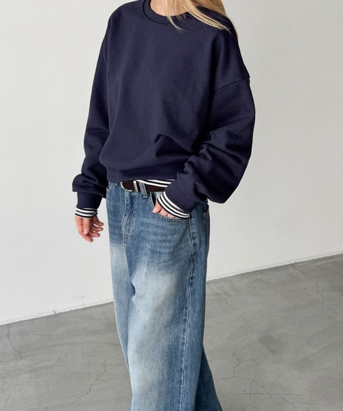 CANAL JEAN(キャナルジーン)の「El mar ベーシックトレーナー 裏毛(スウェット・レディース・オートミール/ネイビー/グレー・ONE SIZE)」の13枚目の写真