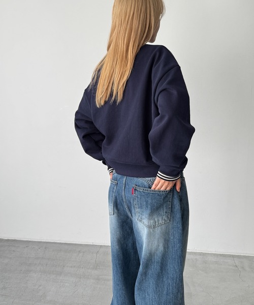 CANAL JEAN(キャナルジーン)の「El mar ベーシックトレーナー 裏毛(スウェット・レディース・オートミール/ネイビー/グレー・ONE SIZE)」の14枚目の写真