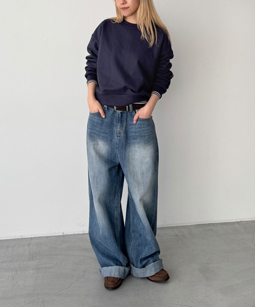 CANAL JEAN(キャナルジーン)の「El mar ベーシックトレーナー 裏毛(スウェット・レディース・オートミール/ネイビー/グレー・ONE SIZE)」の15枚目の写真