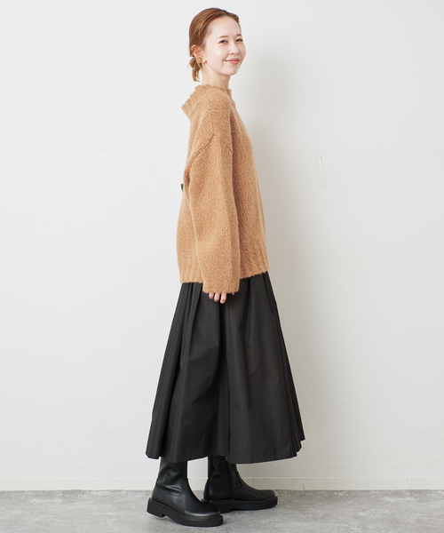 SLOBE IENA(スローブイエナ)の「アルパカ混バックロゴルーズニット(ニット/セーター・レディース・キャメル/パープル/アイボリー・FREE)」の22枚目の写真