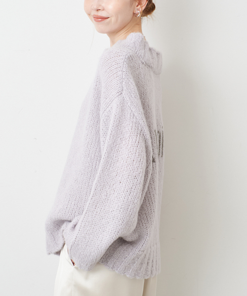 SLOBE IENA(スローブイエナ)の「アルパカ混バックロゴルーズニット(ニット/セーター・レディース・キャメル/パープル/アイボリー・FREE)」の17枚目の写真
