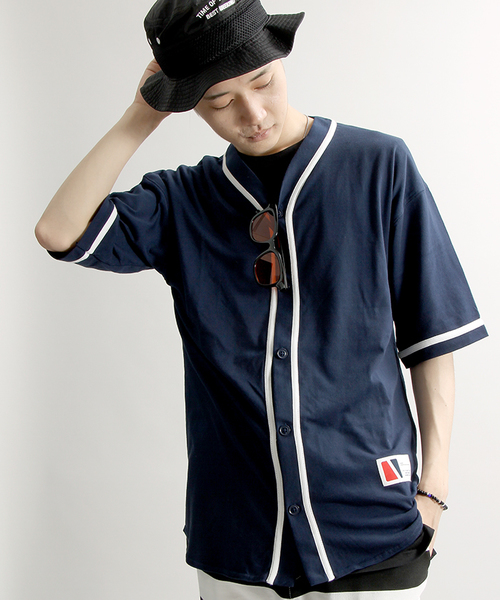 WEGO(ウィゴー)の「WEGO/カットベースボールシャツ(シャツ/ブラウス・メンズ・ホワイト系その他/レッド/ブラック/ブラック系その他/その他1/ネイビー/ホワイト/グリーン・LARGE/MEDIUM)」の7枚目の写真