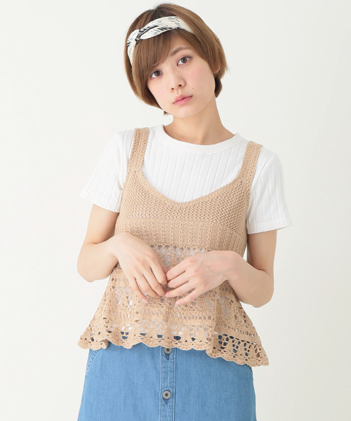 earth music&ecology(アースミュージックアンドエコロジー)の「ワイドリブ半袖プルオーバー(Tシャツ/カットソー・レディース・ネイビー/オフホワイト/ブラック/カーキ・MEDIUM/SMALL)」の2枚目の写真