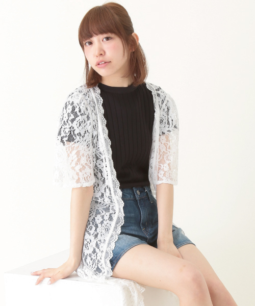 earth music&ecology(アースミュージックアンドエコロジー)の「ワイドリブ半袖プルオーバー(Tシャツ/カットソー・レディース・ネイビー/オフホワイト/ブラック/カーキ・MEDIUM/SMALL)」の3枚目の写真