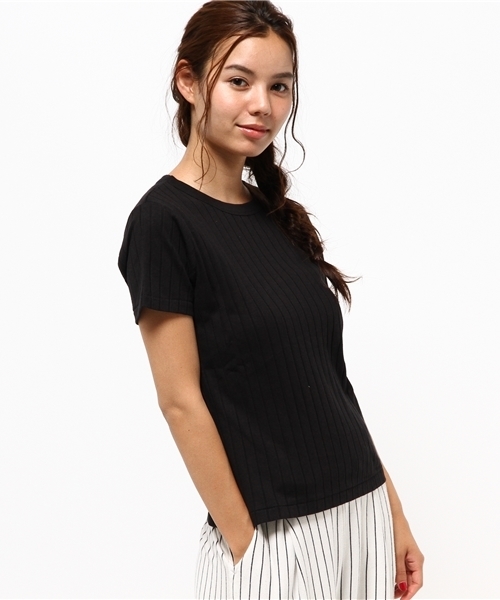 earth music&ecology(アースミュージックアンドエコロジー)の「ワイドリブ半袖プルオーバー(Tシャツ/カットソー・レディース・ネイビー/オフホワイト/ブラック/カーキ・MEDIUM/SMALL)」の11枚目の写真