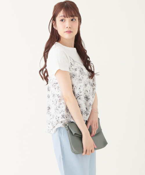 earth music&ecology(アースミュージックアンドエコロジー)の「ワイドリブ半袖プルオーバー(Tシャツ/カットソー・レディース・ネイビー/オフホワイト/ブラック/カーキ・MEDIUM/SMALL)」の13枚目の写真