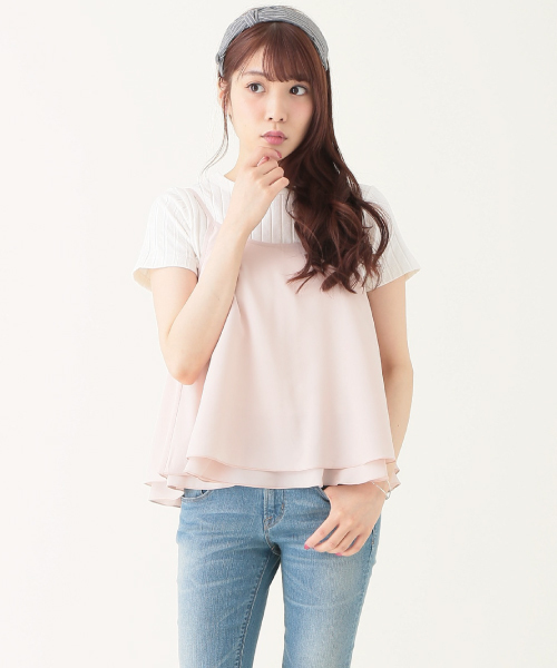 earth music&ecology(アースミュージックアンドエコロジー)の「ワイドリブ半袖プルオーバー(Tシャツ/カットソー・レディース・ネイビー/オフホワイト/ブラック/カーキ・MEDIUM/SMALL)」の5枚目の写真