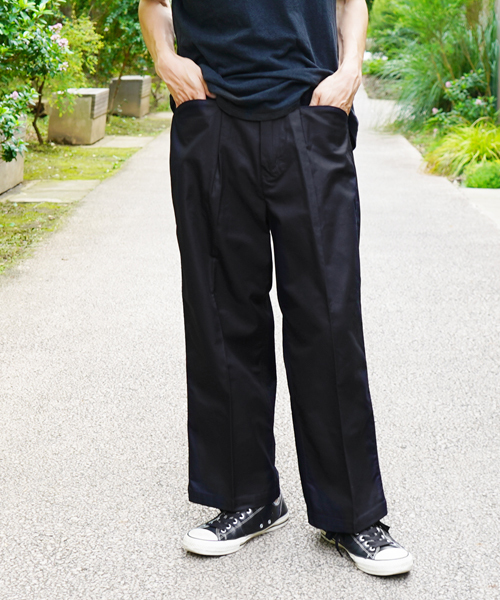 BEN DAVIS MARKET STREET（ベンデイビスマーケットストリート）の「BEN DAVIS MARKET STREET WAIST TACK PANTS 別注モデル -made in japan-（チノパンツ・メンズ・ネイビー/ブラック/カーキ/ベージュ・34inch/30inch/32inch）」の2枚目の写真