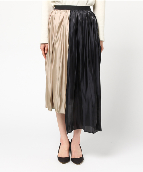 PEGGY LANA(ペギーラナ)の「グロッシーサテンプリーツSK(スカート・レディース・ベージュ・FREE)」の2枚目の写真