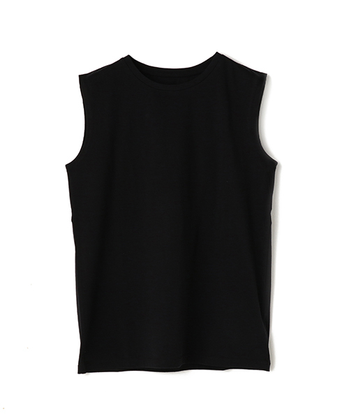 ESTNATION(エストネーション)の「ESTNATION ハイゲージジャージーノースリーブカットソー(Tシャツ/カットソー・レディース・ホワイト/ピンク/ブラック・38)」の3枚目の写真