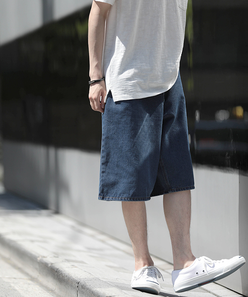 WEGO（ウィゴー）の「WEGO/デニムバギーショーツ（デニムパンツ・メンズ・ライトインディゴブルー/インディゴブルー・LARGE/MEDIUM）」の22枚目の写真