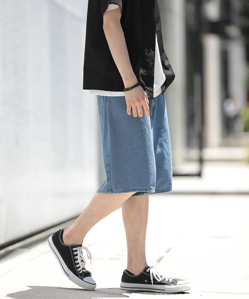 WEGO（ウィゴー）の「WEGO/デニムバギーショーツ（デニムパンツ・メンズ・ライトインディゴブルー/インディゴブルー・LARGE/MEDIUM）」の18枚目の写真