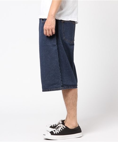 WEGO（ウィゴー）の「WEGO/デニムバギーショーツ（デニムパンツ・メンズ・ライトインディゴブルー/インディゴブルー・LARGE/MEDIUM）」の3枚目の写真