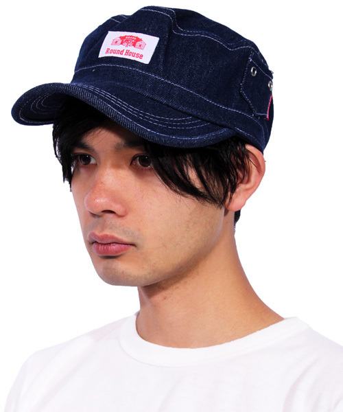 ８(eight)（エイト）の「デニム ワークキャップ 帽子 キャップ Round House（キャップ・メンズ・サックスブルー/ネイビー・FREE）」の14枚目の写真