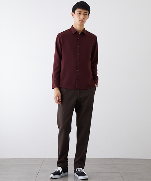 NUMBER (N)INE(ナンバーナイン)の「【NUMBER (N)INE】≪STUDIOUS限定≫別注ウールライクリラクションストレッチシャツ(シャツ/ブラウス・メンズ・ネイビー/ワインレッド/ダークオレンジ・1/2/3)」の14枚目の写真