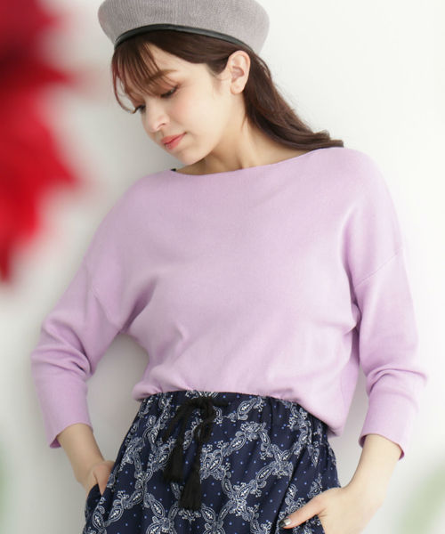 FREE'S MART（フリーズマート）の「総針裾ダーツコンパクトニット（ニット/セーター・レディース・ホワイト/ホワイト系その他/パープル/ブルー・FREE）」の4枚目の写真