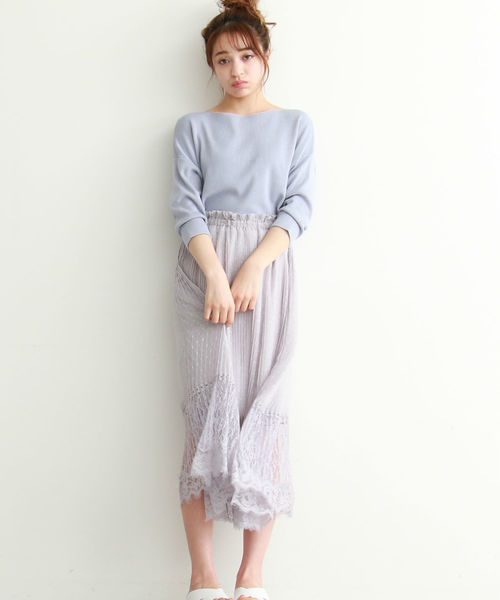 FREE'S MART（フリーズマート）の「総針裾ダーツコンパクトニット（ニット/セーター・レディース・ホワイト/ホワイト系その他/パープル/ブルー・FREE）」の21枚目の写真