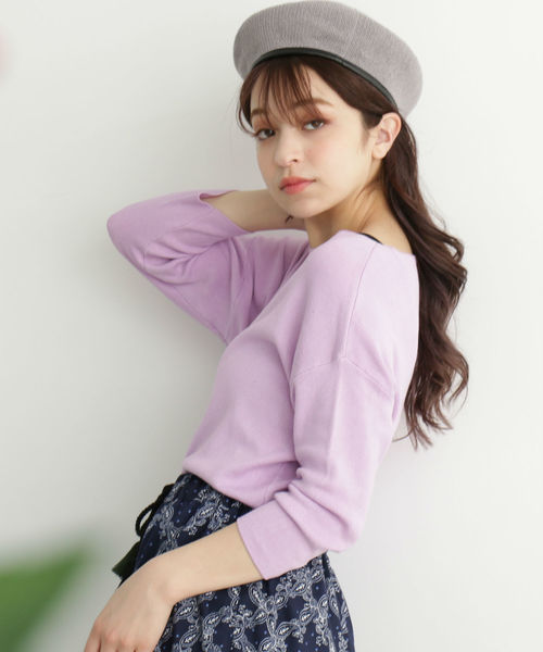 FREE'S MART（フリーズマート）の「総針裾ダーツコンパクトニット（ニット/セーター・レディース・ホワイト/ホワイト系その他/パープル/ブルー・FREE）」の15枚目の写真