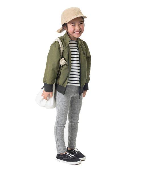 BREEZE（ブリーズ）の「バックプリントブルゾン（ブルゾン・キッズ・ライトグレー/ブラック/カーキ・90/80/100/110/120/130/140）」の8枚目の写真