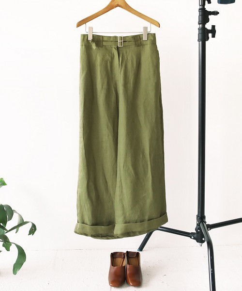 TODAYFUL（トゥデイフル）の「ベルトワイドパンツ（その他パンツ・レディース・カーキ/ネイビー・38inch/36inch）」の8枚目の写真