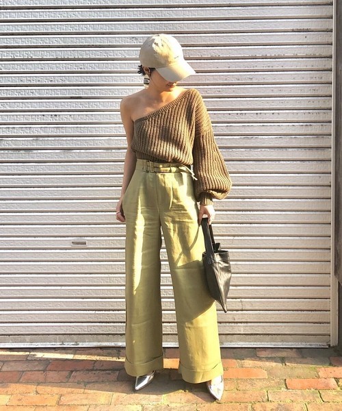 TODAYFUL（トゥデイフル）の「ベルトワイドパンツ（その他パンツ・レディース・カーキ/ネイビー・38inch/36inch）」の22枚目の写真