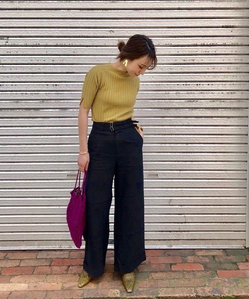 TODAYFUL（トゥデイフル）の「ベルトワイドパンツ（その他パンツ・レディース・カーキ/ネイビー・38inch/36inch）」の21枚目の写真