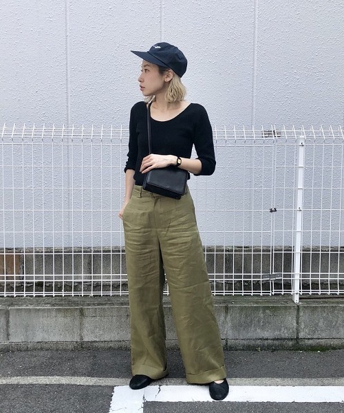 TODAYFUL（トゥデイフル）の「ベルトワイドパンツ（その他パンツ・レディース・カーキ/ネイビー・38inch/36inch）」の19枚目の写真