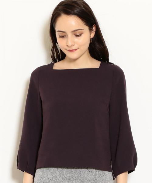 green label relaxing（グリーンレーベルリラクシング）の「CS スクエアネック ボリューム スリーブ ブラウス（シャツ/ブラウス・レディース・パープル/ベージュ・FREE）」の11枚目の写真