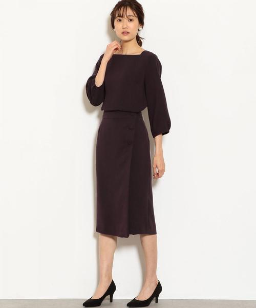 green label relaxing（グリーンレーベルリラクシング）の「CS スクエアネック ボリューム スリーブ ブラウス（シャツ/ブラウス・レディース・パープル/ベージュ・FREE）」の3枚目の写真