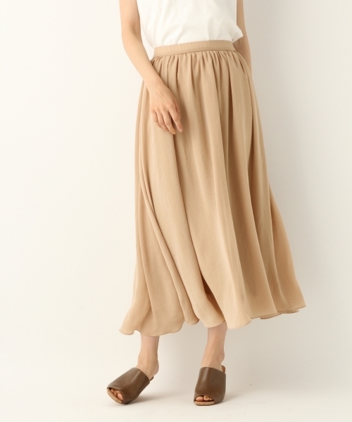 A part by（アパートバイ）の「Pギャザーマキシスカート 801525（スカート・レディース・ベージュ/ボルドー・FREE）」の6枚目の写真