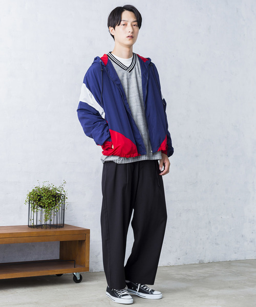 WEGO(ウィゴー)の「WEGO/フーデッドナイロンブルゾン(ナイロンジャケット・メンズ・ネイビー/ダークグリーン/ブラック・MEDIUM/LARGE)」の12枚目の写真