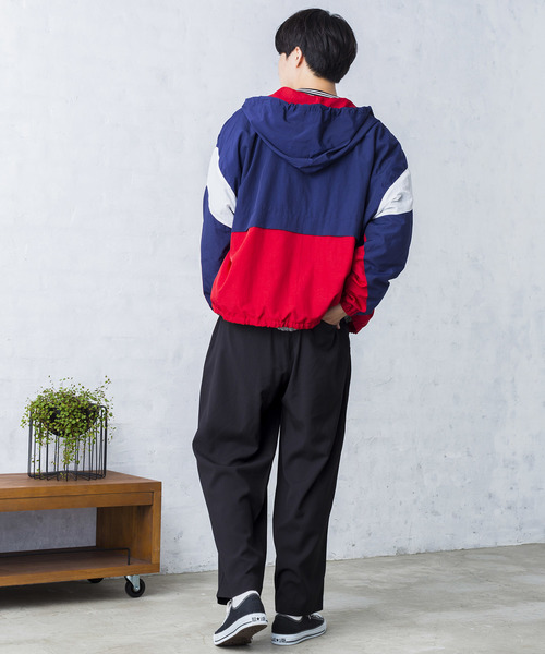 WEGO(ウィゴー)の「WEGO/フーデッドナイロンブルゾン(ナイロンジャケット・メンズ・ネイビー/ダークグリーン/ブラック・MEDIUM/LARGE)」の15枚目の写真