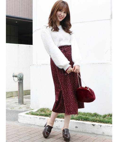 dazzlin（ダズリン）の「ベロアプリントスカート（スカート・レディース・ブラック/ボルドー/ブルー・SMALL/MEDIUM）」の19枚目の写真