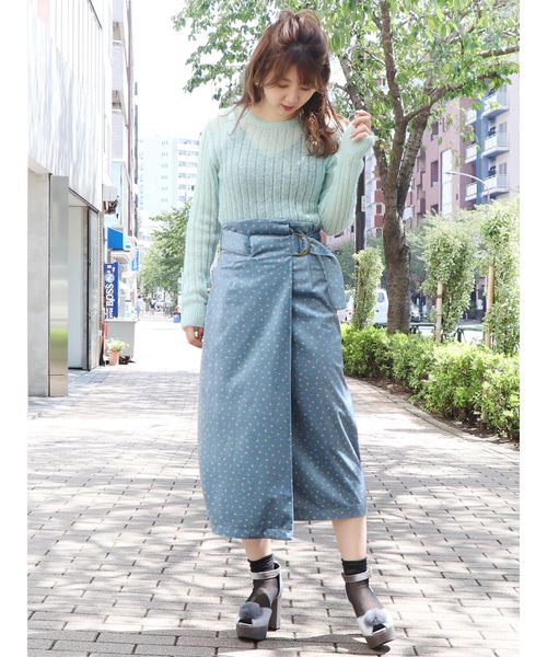 dazzlin（ダズリン）の「ベロアプリントスカート（スカート・レディース・ブラック/ボルドー/ブルー・SMALL/MEDIUM）」の18枚目の写真