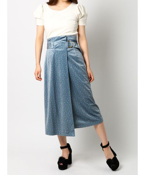dazzlin（ダズリン）の「ベロアプリントスカート（スカート・レディース・ブラック/ボルドー/ブルー・SMALL/MEDIUM）」の16枚目の写真