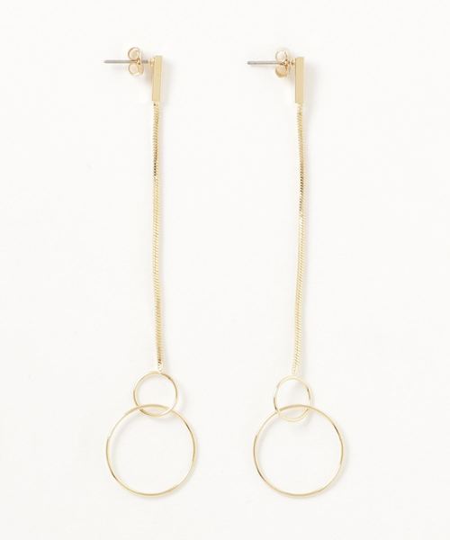 VIBGYOR Women（ヴィブジョー　ウィメン）の「【LUON】2リングぷらぷらピアス（ピアス（両耳用）・レディース・シルバー/ゴールド・FREE）」の2枚目の写真