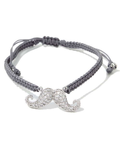 RANDOM(ランダム)の「【 RANDOM / ランダム 】 MUSTACHE CUBIC ZIRCONIA CORD BRACELET / キュービック ジルコニア ブレスレット(ブレスレット・メンズ・ネイビー/レッド/グレー/ブラック/ゴールド・FREE)」の10枚目の写真