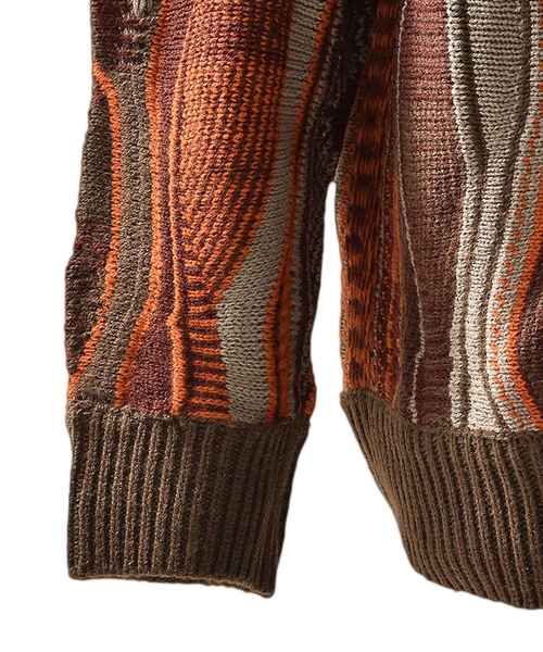 MinoriTY（マイノリティ）の「クージー柄ミックスオーバーサイズクルーニット レトロ柄ビッグニット（ニット/セーター・メンズ・ブラック/ワイン/ネイビー・M/L）」の14枚目の写真