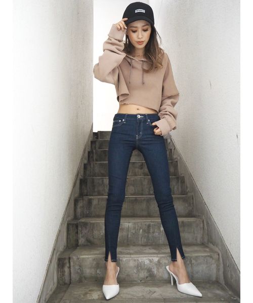 GYDA（ジェイダ）の「ショートスウェットパーカー（Tシャツ/カットソー・レディース・ブラック/ベージュ/グレー/オフホワイト・FREE）」の8枚目の写真