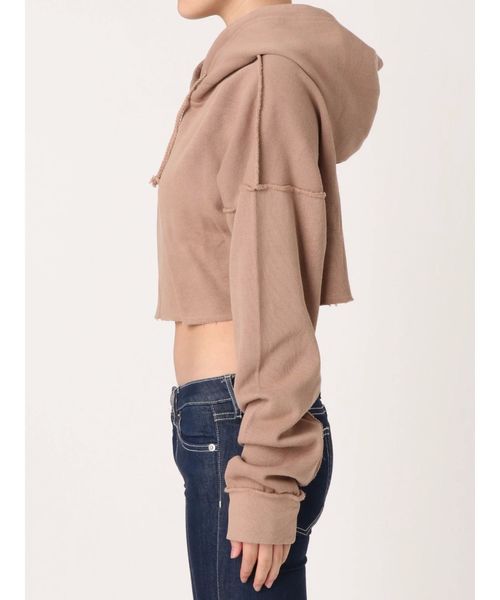 GYDA（ジェイダ）の「ショートスウェットパーカー（Tシャツ/カットソー・レディース・ブラック/ベージュ/グレー/オフホワイト・FREE）」の13枚目の写真