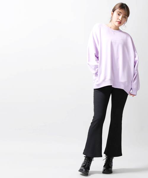 WEGO（ウィゴー）の「WEGO/デイリーカラールーズスウェット（スウェット・レディース・杢グレー/オレンジ系その他2/ライトパープル/グリーン/ホワイト・FREE）」の8枚目の写真