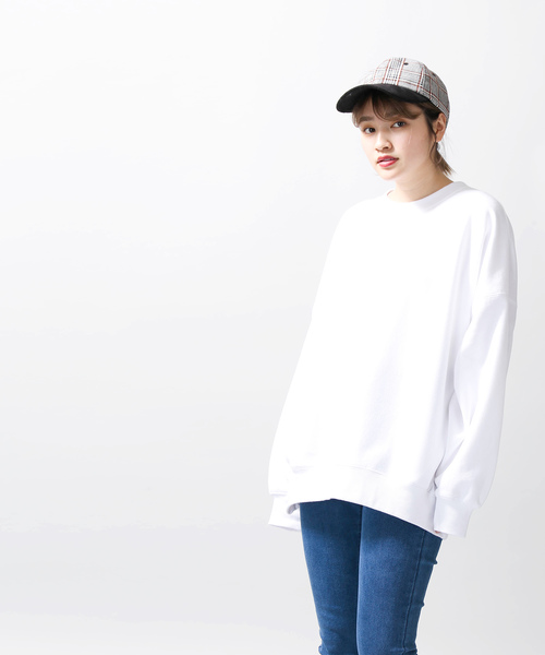 WEGO（ウィゴー）の「WEGO/デイリーカラールーズスウェット（スウェット・レディース・杢グレー/オレンジ系その他2/ライトパープル/グリーン/ホワイト・FREE）」の9枚目の写真