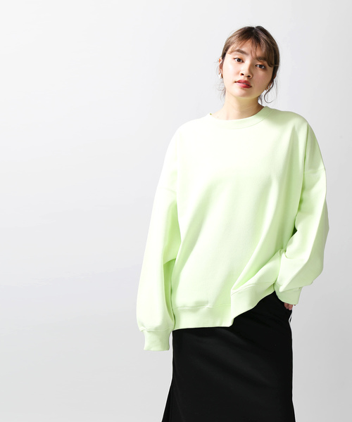 WEGO（ウィゴー）の「WEGO/デイリーカラールーズスウェット（スウェット・レディース・杢グレー/オレンジ系その他2/ライトパープル/グリーン/ホワイト・FREE）」の14枚目の写真