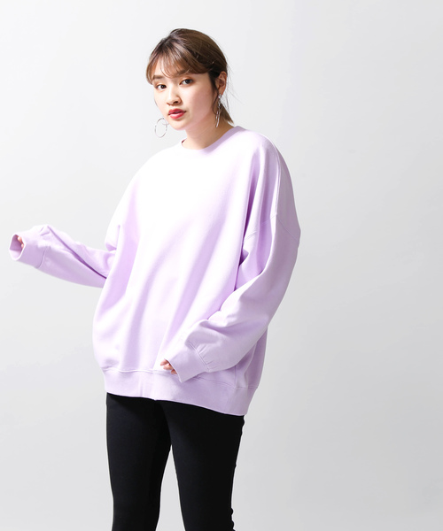 WEGO（ウィゴー）の「WEGO/デイリーカラールーズスウェット（スウェット・レディース・杢グレー/オレンジ系その他2/ライトパープル/グリーン/ホワイト・FREE）」の16枚目の写真