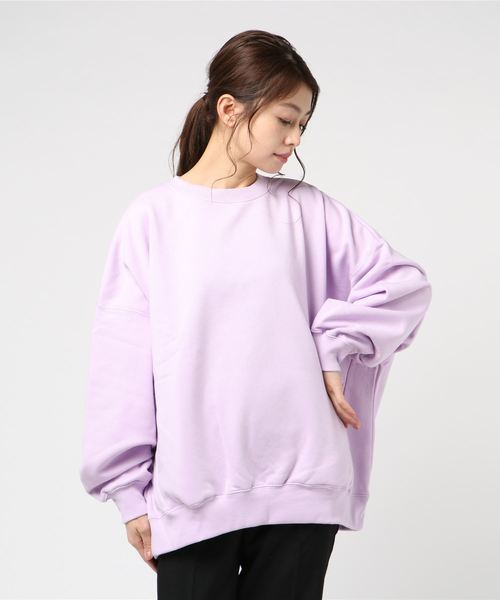 WEGO（ウィゴー）の「WEGO/デイリーカラールーズスウェット（スウェット・レディース・杢グレー/オレンジ系その他2/ライトパープル/グリーン/ホワイト・FREE）」の22枚目の写真