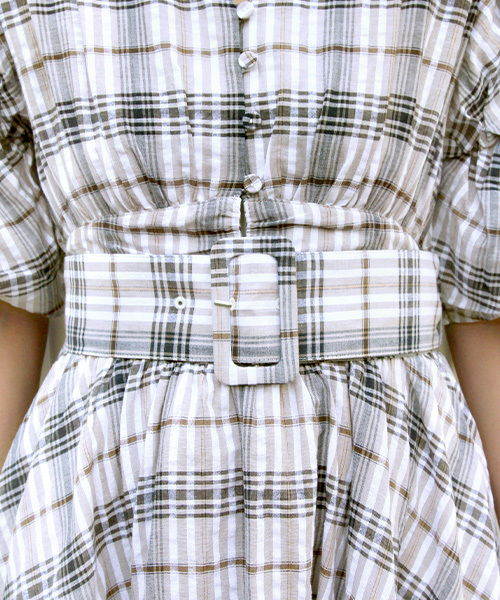 RANDA（ランダ）の「ボリュームスリーブロングワンピース（ワンピース・レディース・ホワイト/ブラウン/チェック/ブラック・1/0）」の11枚目の写真